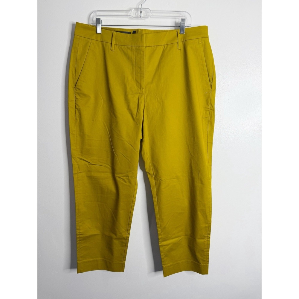 NEW Wildfang The Essential Slim Crop Pant Dijon Size 16 Minimalist Career Wear